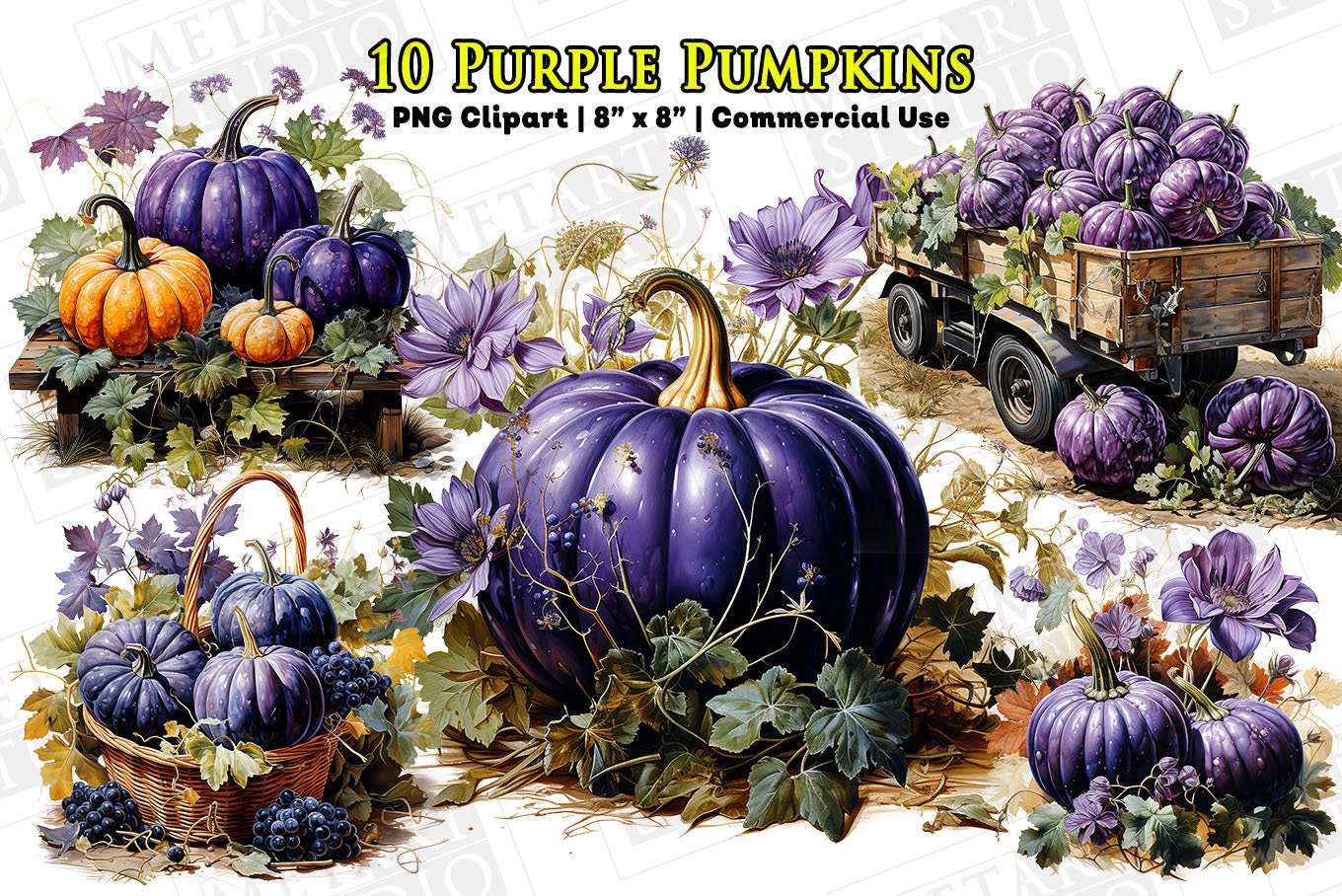 Halloween Purple Pumpkin SVG - SVGbees