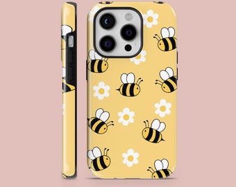 Bumblebee Phone Case Honey Bee Cover for iPhone 15, 14, 13, 12, 11, Xr, Samsung S24Ultra, S23, S22FE, A54, A25, A14, Pixel 8, 7A, 7Pro, 6Pro