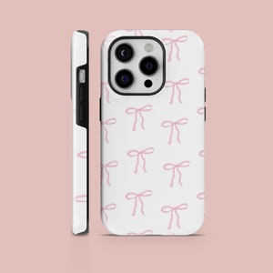 Custodia per telefono Coquette Bow per iPhone, Samsung e Pixel - Custodia protettiva estetica femminile rosa
