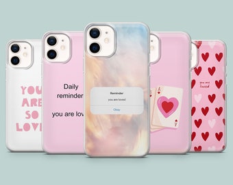 Vous êtes tellement aimé Coque de portable bien-aimée, amour de soi Coque pour iPhone 15, 14, 13, 12, 11, Xr Samsung S24Ultra S23 S22FE A54 A25 A14 Pixel 8 7A 7Pro