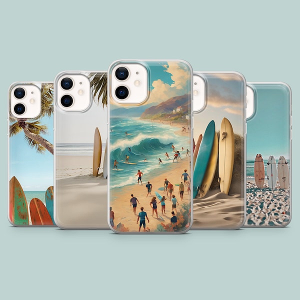 Surfing Phone Case surfboard Cover for iPhone 15, 14, 13, 12, 11, Xr, Samsung S24Ultra, S23, S22FE, A54, A25, A14, Pixel 8, 7A, 7Pro, 6Pro