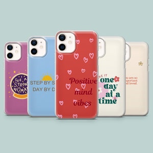 Custodia per telefono con ansia e salute mentale per iPhone 16, 15, 14, 13, 12, 11, Samsung S25Ultra, S24, S23FE, A54, A25 A15 Pixel 8, 7A, 7Pro, 6Pro