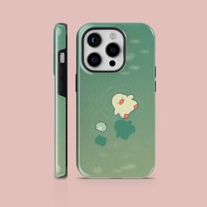 Custodia per telefono galleggiante a forma di rana e anatra, con motivo a cartoni animati, per iPhone 15, 14, 13, 12, 11 Xr, Samsung S25Ultra S24 S23FE A54 A25 A14 Pixel 8 7A 7Pro 6Pro