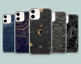 Star Map Phone Case Astronomy, Constellations Cover for iPhone 17 16 15 14 13 12 Samsung S24Ultra S23 S22FE A54 A34 A15 Pixel 9 8A 8Pro 7Pro