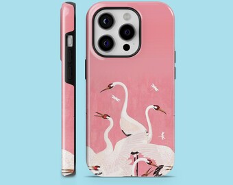 Swan Tough Coque de téléphone décorative et charmante pour iPhone 15, 14, 13, 12 11 Xr Samsung S24Ultra S23 S22FE A54 A25 A14 Pixel 8 7A 7Pro 6Pro