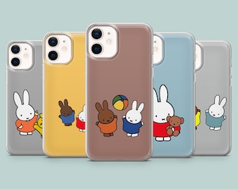 Miffy Phone Case cute miffy Cover for iPhone 16, 15, 14, 13, 12, 11, Samsung S25Ultra, S24, S23FE, A54, A25, A14, Pixel 8, 7A, 7Pro, 6Pro