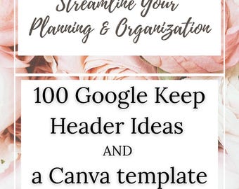 Google Keep Headers Template and Ideas for Busy Moms