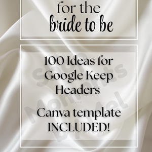 Plantillas e ideas de encabezados de Google Keep para novias ocupadas. Herramienta de planificación y organización de bodas.