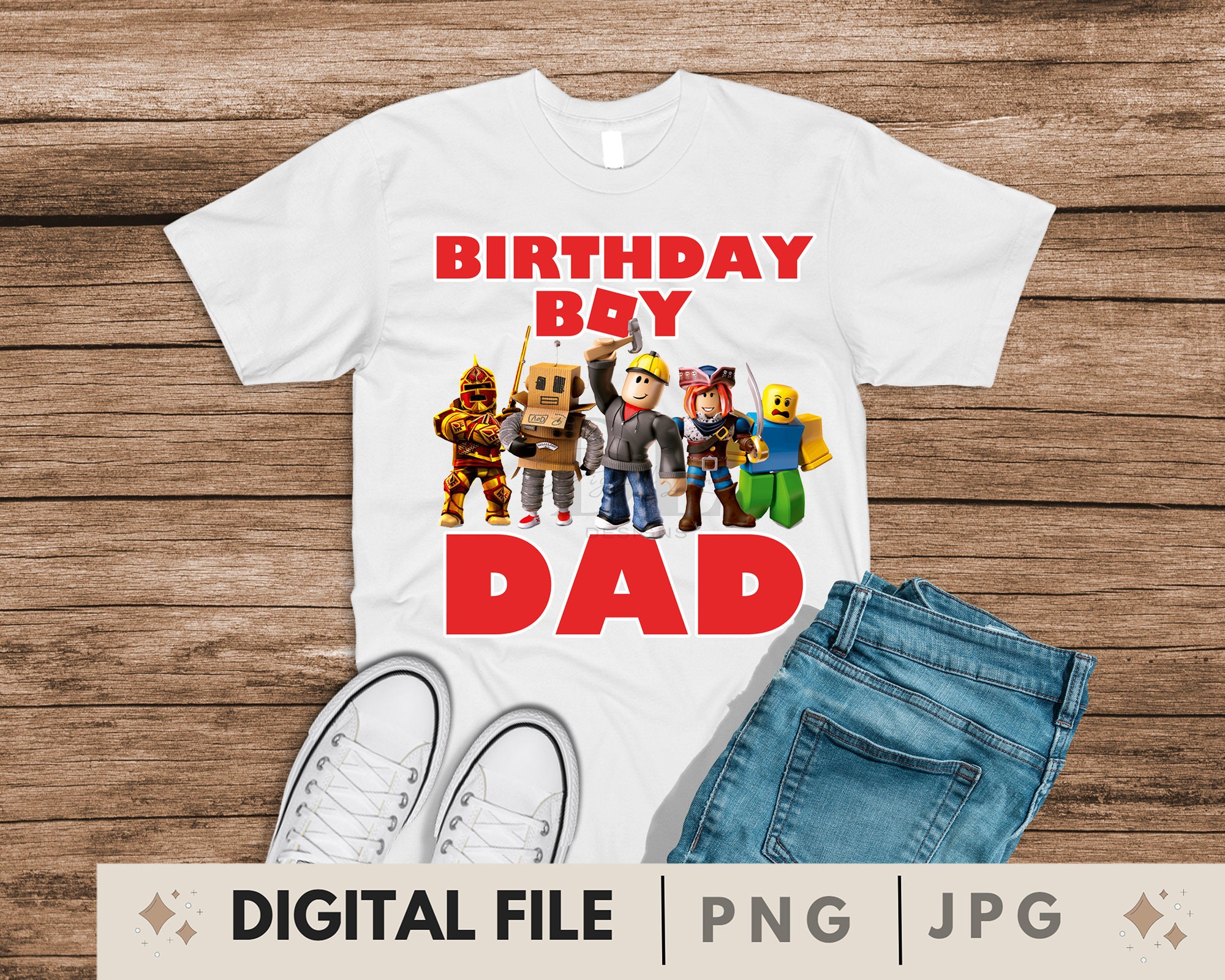 Personalised Roblox Birthday Theme Family Matching Shirt - Jolly