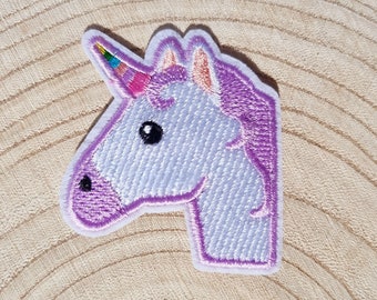 Pastel and rainbow unicorn iron on patch