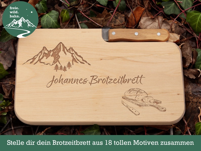 Brotzeitbrett, Geschenke für Männer, Brotzeitbrett personalisiert, Schneidebrett personalisiert, Holzbrett personalisiert, Jausenbrett Bild 1