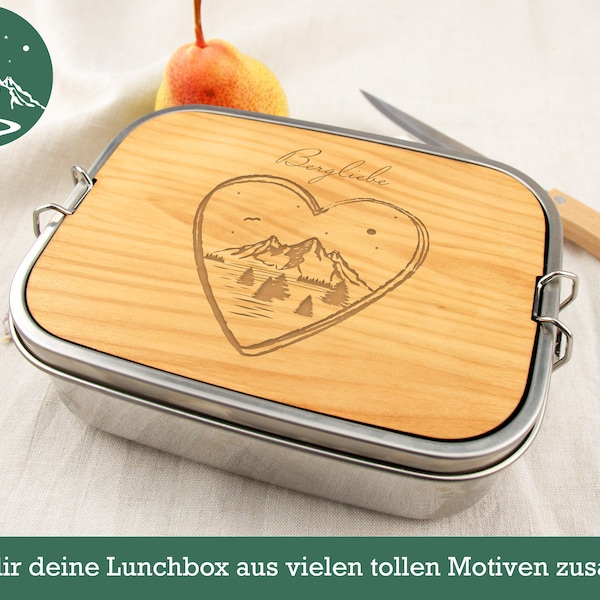 Lunchbox Frauen, Geschenke für Frauen, Brotzeitdose personalisiert, Lunchbox Bergliebe, Lunchbox Camping, Geburtstag Frau