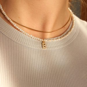 Collar de letras personalizado | Perlas de agua dulce | Collar con dije | Collar de perlas con colgante | regalo personalizado | encanto de la letra