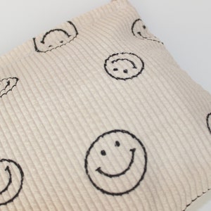 Smiley Kosmetiktasche Cordbeutel Kulturbeutel Smiley Bag vintage Tasche Must-Have 100% Cord beige Smiley-Print Bild 4