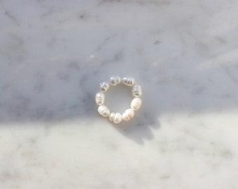 Süßwasserperlenring | Stapelring | freshwater pearls | echte Süßwasserperlen | Perlenring | pearl ring | elegant | Accessoire | Schmuck