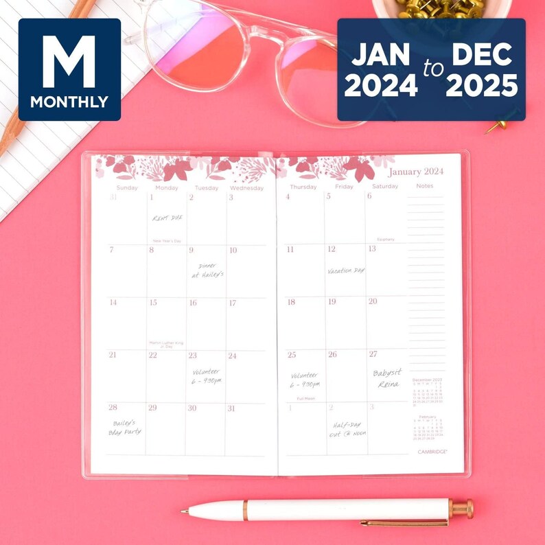 Pocket 20242025 24 Month Calendar/planner, 24 Months Planner, 2 Year