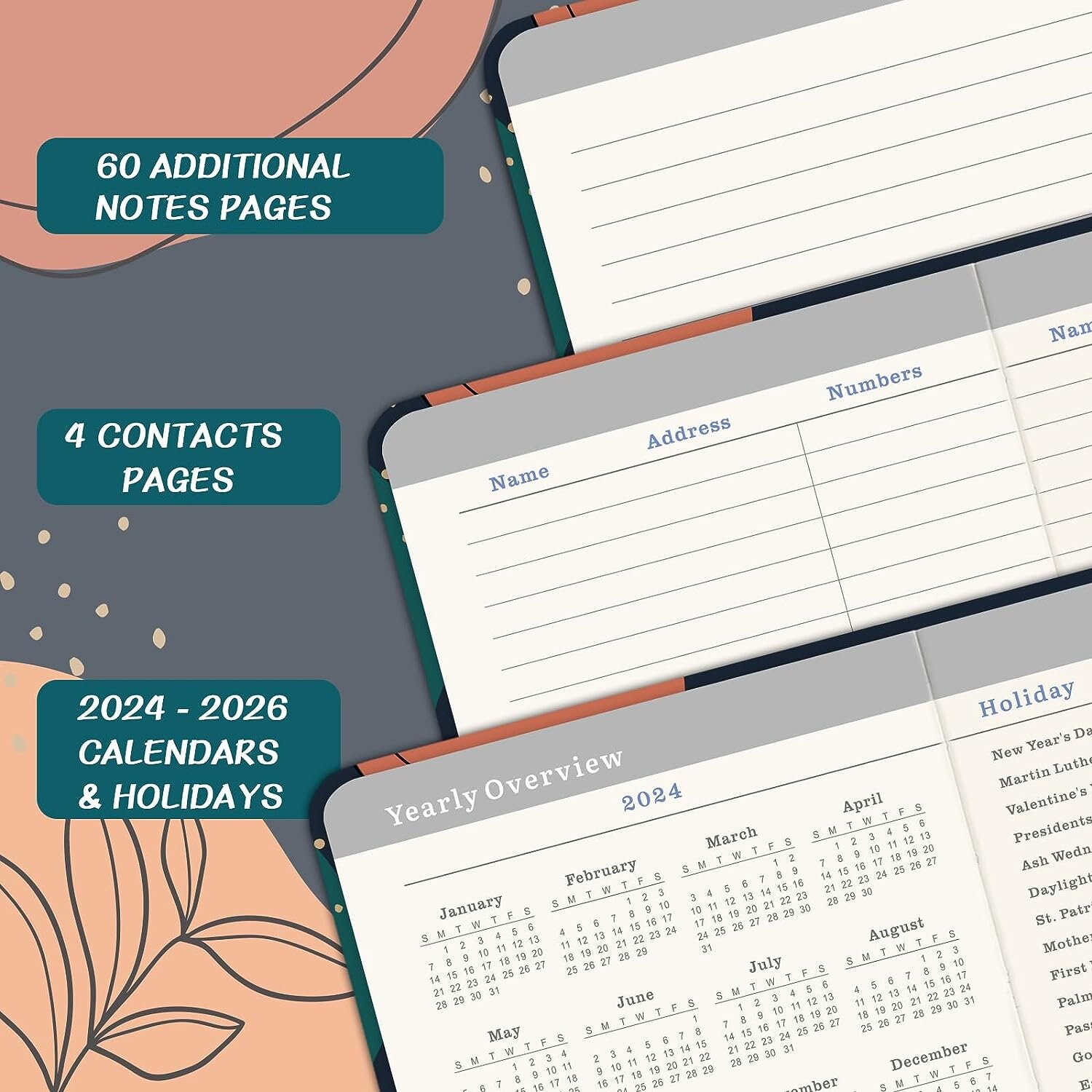 2024 Pocket Planner/calendar, One Year Planner, 2024 Purse Calendar