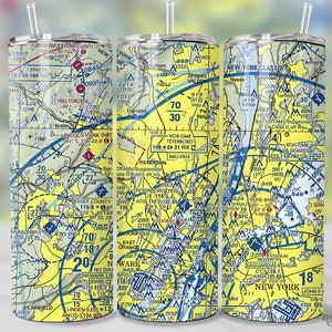 Pilot Tumbler Wrap, Airplane Flying Chart 20oz Tumbler Sublimation Design, Aeronautical Sectional Map Tumbler PNG, Aviation Lover PNG
