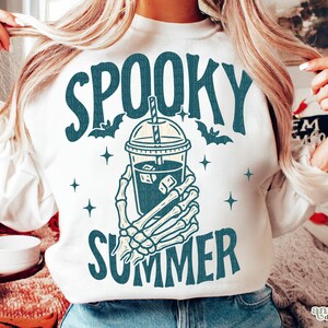 Spooky Summer Png, Iced Coffee Skeleton Sublimation Design, Summer Skeleton Png, Goth Skeleton Hand Png, Retro Spooky Summer Png