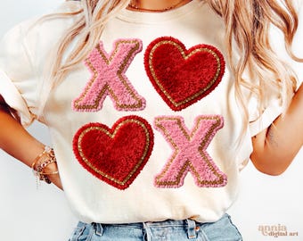 Xoxo Faux Yarn Valentinstag Png, Karabiner häkeln Valentinstag Png Herz Design