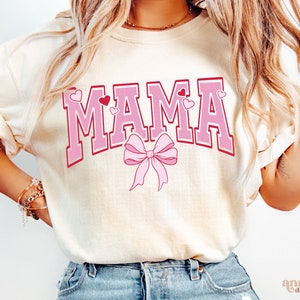 Coquette Mama png, moeder coquette strikken png, zacht meisje tijdperk esthetisch shirt sublimatieontwerp, Moederdag girly linten png digitale download