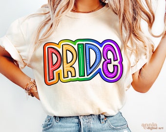 Pride PNG, sublimeringsdesign för regnbågspride-tröja, HBTQ PNG, Pride-månadens kärlek är kärlek PNG, Gay Pride PNG, klotter för mänskliga rättigheter och jämlikhet PNG