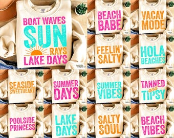 Summer Png Bundle, Sunshine Beach Life Shirt Sublimation Design, Neon Trendy Summer Png, Distressed Salty Soul Png Lake Beach Pool Sun Png