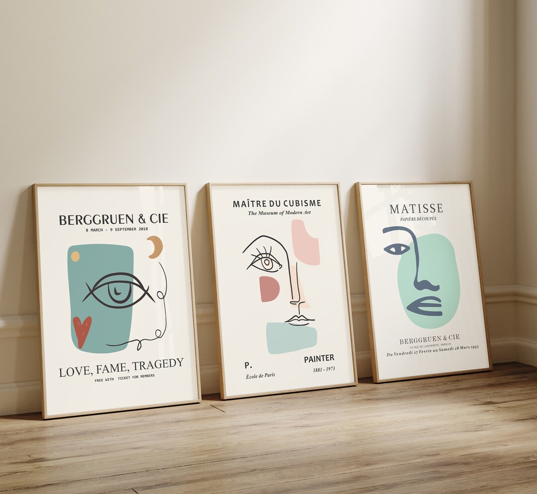 Wall Art Set of 3 Matisse Wall Art High Quality Printable Etsy