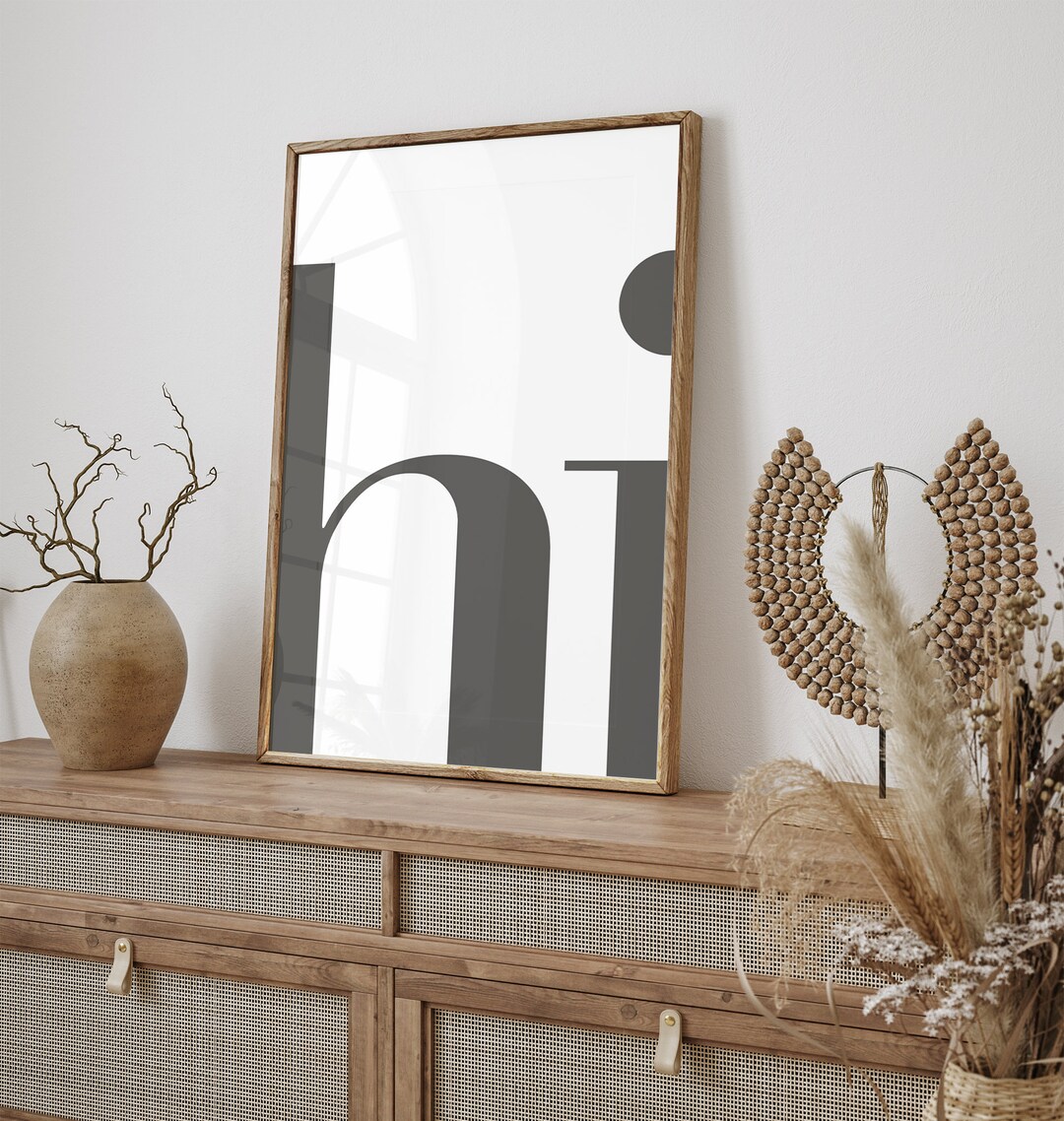 AEFOUU Wandbild "Hallo Willkommen" - 30x42cm Minimalistischer Druck Auf Leinwand Für Wohnzimmer