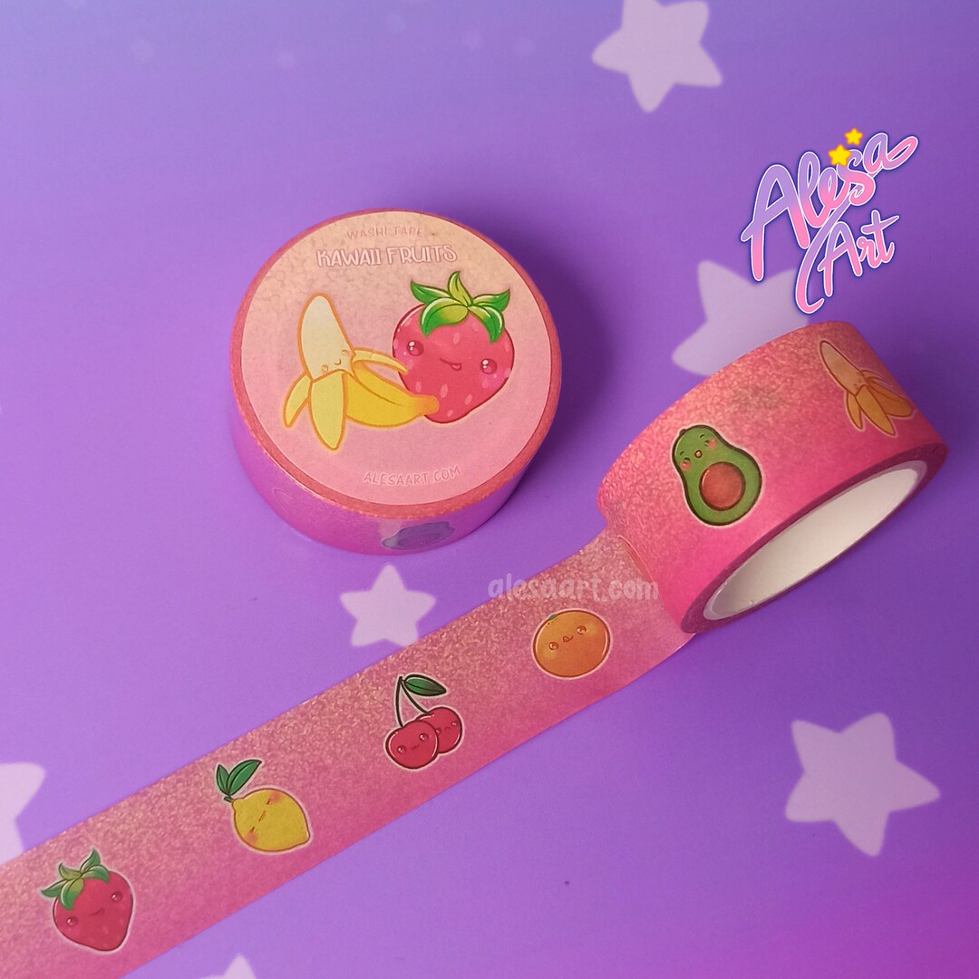 Fruits Washi Tape Kawaii Fruits Designs Original Art Etsy