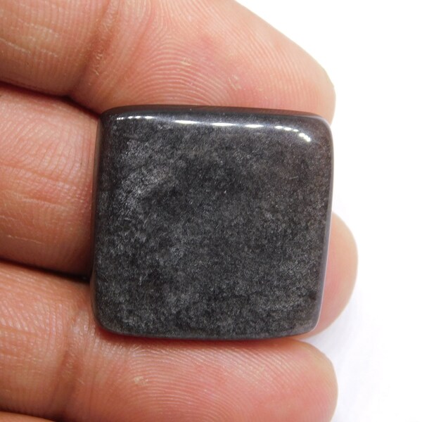 Traumhaft !!! Silber Obsidian Edelstein Natürliche Silber Obsidian Cabochons Handgemachter Silberner Glanz Mit glücklichen Gefühlen 24Cts.