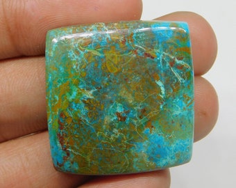 Pietra preziosa crisocolla naturale al 100%, crisocolla AAA crisocolla malachite cabochon crisocolla sfusa per realizzare gioielli. [52ct. 28 x 29 mm]