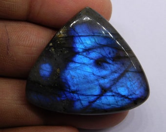 Rare!! Natural Labradorite Loose Stone, Blue Flashy Labradorite Cabochon Gemstone, Labradorite For Jewelry {38X32}mm. 77 CTS. #3159