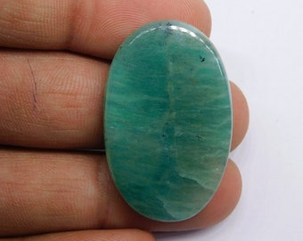 Amazonite Gemstone, Natural Amazonite Cabochon, Hand Polished Amazonite Loose Stone For Jewelry Making 39Cts.36X23 mm