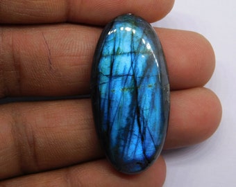 Rare!! Natural Labradorite Loose Stone, Blue Flashy Labradorite Cabochon Gemstone, Labradorite For Jewelry {38X18}mm.42 CTS. #3161