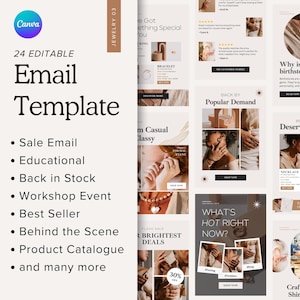 Minimalist Luxury Canva Email Template, Modern Jewelry Email Marketing Template, Neutral Beige Email, Mailchimp Email Newsletter, Klaviyo