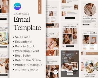 Jewelry Email Template: Modern Beige Newsletter (Canva, Mailchimp, Klaviyo)