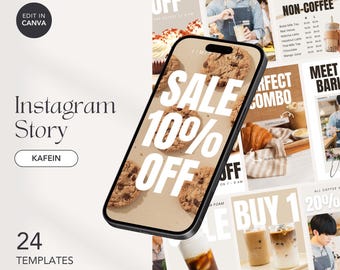 Cafe Instagram Story Template, Instagram Coffee Shop Stories, Cake Food Instagram Story, Foodie Blogger, Instagram Story, Barista Templates