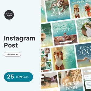 Sommermode Instagram Post Templates, Beachwear Marketing (Canva)