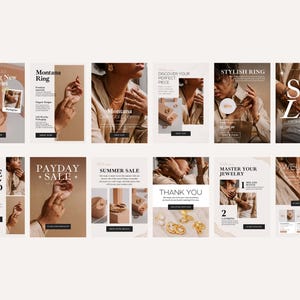 Gallery layout showing all Canva email templates included in the Sparkling Serenity collection.