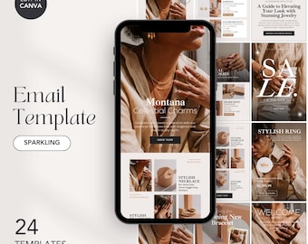 Jewelry Email Templates: Modern Marketing Newsletter (Canva Editable)