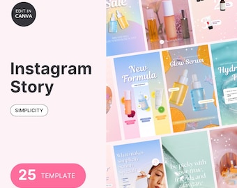 Pink Skincare Instagram Story: Skönhetsinfluencers varumärkesbyggande i sociala medier (digital nedladdning)