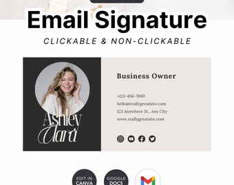 Professional Digital Email Signature for Business Owners, Gmail Digital Signature, Clickable Signature, Outlook Branding, Small Business