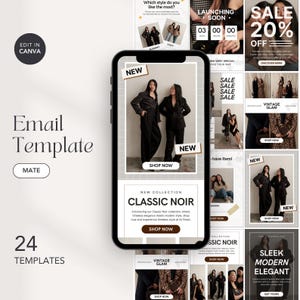 Bearbeitbare E-Mail-Mailing-Vorlage Canva, Mode-E-Mail-Vorlage, Klaviyo E-Mail-Vorlagen, Newsletter Vorlage, Boutique Business, E-Mail-Flow