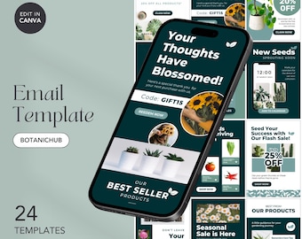 Gardening Email Template: Canva Farm & Seed Newsletter (Digital Download)