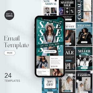 Editable Fashion Email Template, Email Marketing Template, Mailchimp Email Template,  Fashion Boutique, Newsletter Template, Clothing Emails