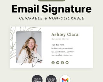 Digital Email Signature, Gmail Digital Signature, Small Business Branding, Professional Outlook, Clickable Signature, Business Owners
