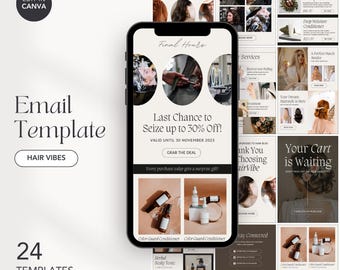 Salon Email Templates: Hair Stylist Newsletter (Canva Editable)