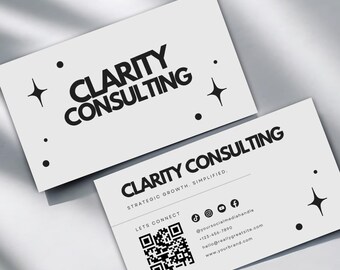 Classic Business Card Template with QR Codes (Instant Download)