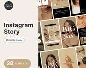 Jewelry Instagram Story Templates: Luxury Gold Canva Designs for Jewelry Brands,  Boutiques (Digital Download)